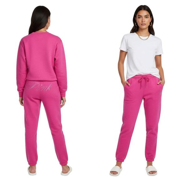 Victoria’s Secret PINK Limited Edition Bling Ivy Fleece Sweatpants – Size Small - Picture 1 of 8